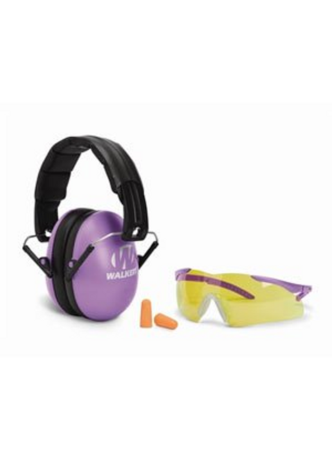 Youth & Women Folding Purple Muff/glasses/plug Combo - Purple