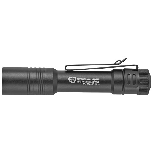 Streamlight MacroStream USB Flashlight LED with Rechargeable Lithium Ion Battery Aluminum Black