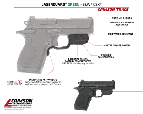 Crimson Trace Laserguard, Crim 013000173  Laserguard Csx-g