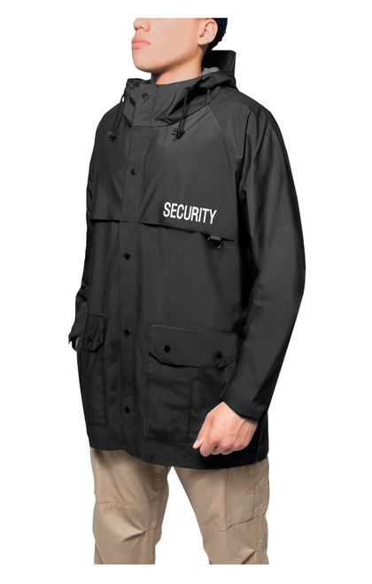 Rothco Security Nylon Rain Jacket - Black