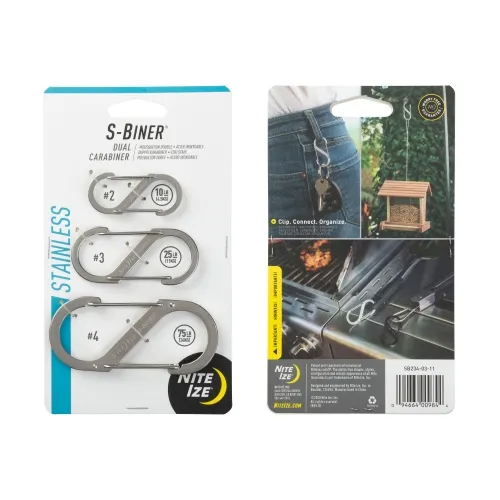 S-Biner Stainless Steel Dual Carabiner - 3 Pack