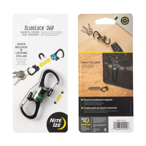 SlideLock 360 Degree Magnetic Locking Dual Carabiner