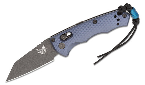 Benchmade 2900BK AUTO Immunity Folding Knife CPM-M4 Cobalt Black Wharncliffe Blade, Crater Blue