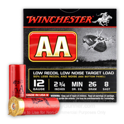 Winchester Ammo AA12FL8 AA Low Recoil Low Noise 12 Gauge 2.75" 1 oz 8 Shot 25 Bx/ 10 Cs