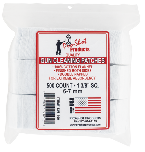 Pro-shot Cleaning Patches, Proshot 13/8-500      6mm-7mm 13/8 Patch 500