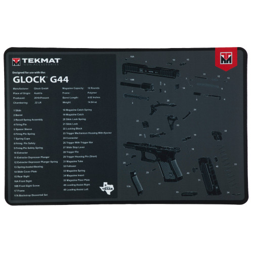 Tekmat Pstl Mat For Glock 44 Blk