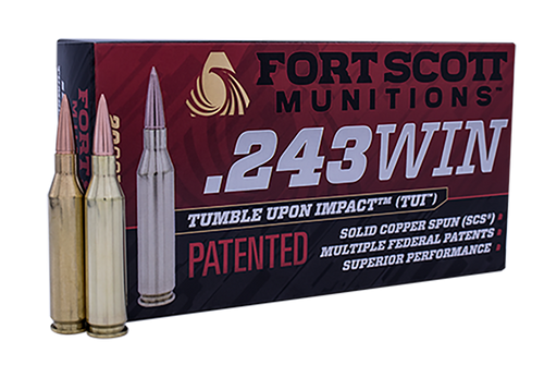 Fort Scott Munitions Tumble Upon Impact (tui), Fsm 243-058-scv      243win  58gr Scs Tui    20/10
