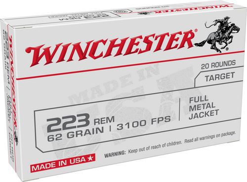 Winchester Ammo Usa, Win W223fmj62  223 Tgt    62 Usa     20/50