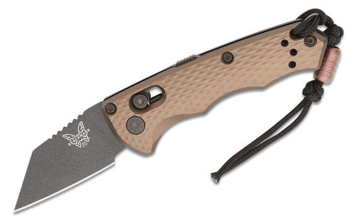 Benchmade 2950BK-1 Partial AUTO Immunity Folding Knife CPM-M4 Cobalt Black Wharncliffe Blade, Flat Dark Earth