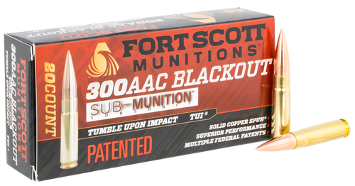 Fort Scott Munitions Tumble Upon Impact (tui), Fsm 300-190-scvss    300bo  190gr Subsonic   20/25
