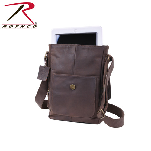 Rothco Brown Leather Military Tech Bag