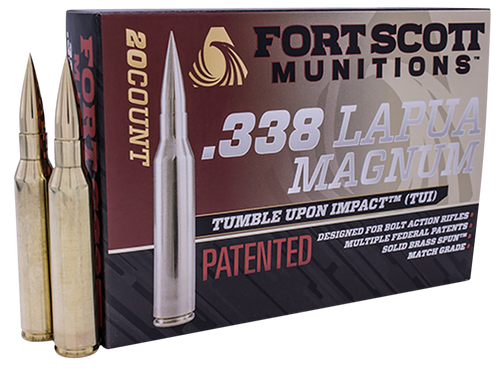 Fort Scott Munitions Tumble Upon Impact (tui), Fsm 338-250-sbv1     338lap 250gr Tui        20/5