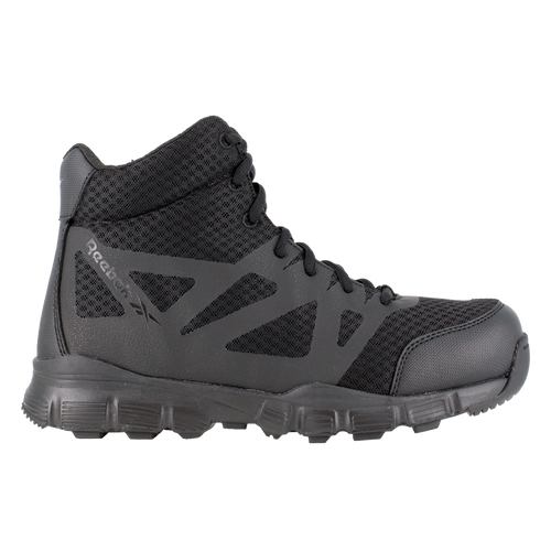 Reebok Men's  Black Dauntless Ultra-Light 5" Mid-Cut Athletic Tactical Side Zip Boot