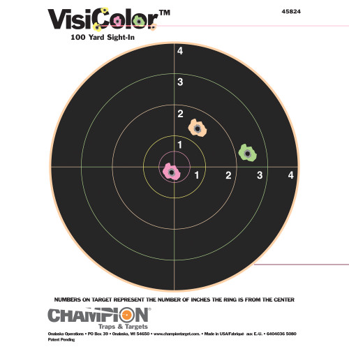 Champion Targets 45824 Adhesive Visicolor Targets, 8 Bullseye, 10 Pack-45824-45824-45824