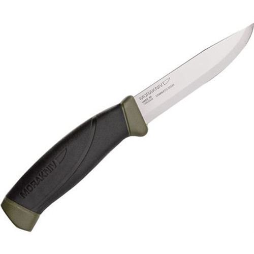 Morakniv Companion MG Army Model Fixed Blade Knife Green Polymer w/Black Rubberized Overmolded Handle