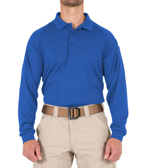 MEN'S PERFORMANCE LONG SLEEVE POLO - Academy Blue