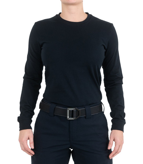 WOMEN'S TACTIX COTTON LONG SLEEVE T-SHIRT - Midnight Navy