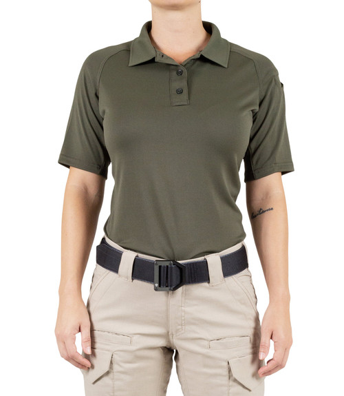 WOMEN'S PERFORMANCE SHORT SLEEVE POLO - OD Green