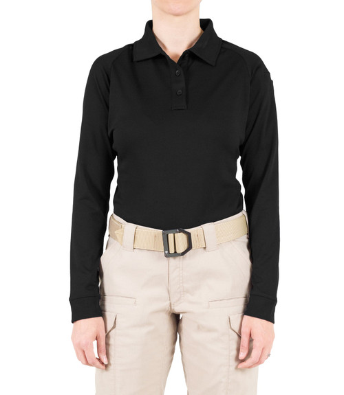 WOMEN'S PERFORMANCE LONG SLEEVE POLO - Black