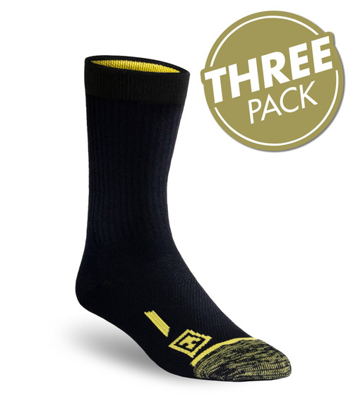 6” DUTY SOCK 3-PACK - Black