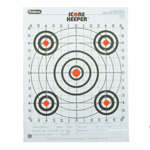 Champion Targets 45726 Score Keeper Fluorescent Orange & White 100 Yard Rifle Sight-in Targets (12 Pack)-45726-45726