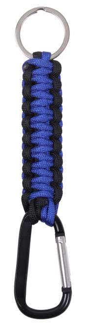 Rothco Thin Blue Line Paracord Keychain With Carabiner-New-