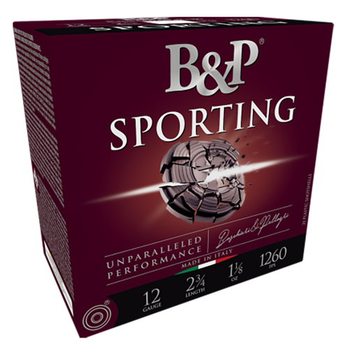 B&p Ammunition Sporting Clay, B&p 12b8sch8  Sprt Clay 12 2.75   8sht 1.125 25/10-12B8SCH8