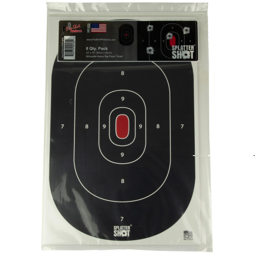 Proshot 12x18 Silh Ss Black 8pk-SILH-INTP-8PK