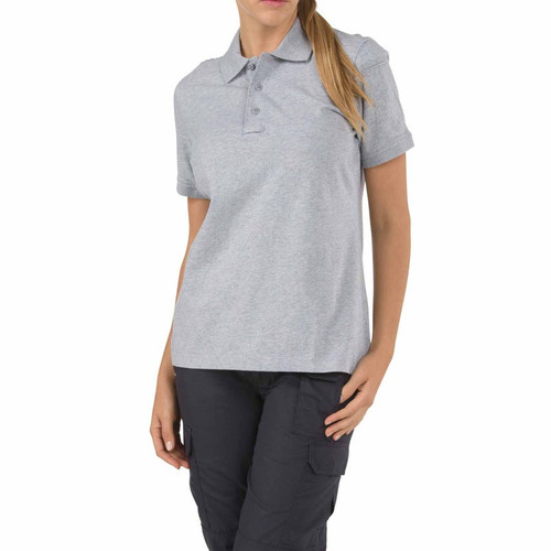 Women's 5.11 Tactical Jersey Short Sleeve Polo - Heather Grey