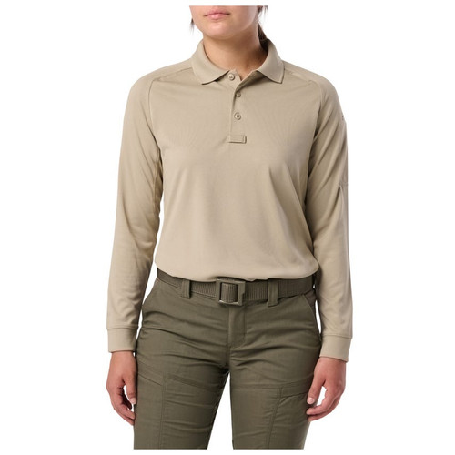 Women's 5.11 Performance Long Sleeve Polo - Silver Tan