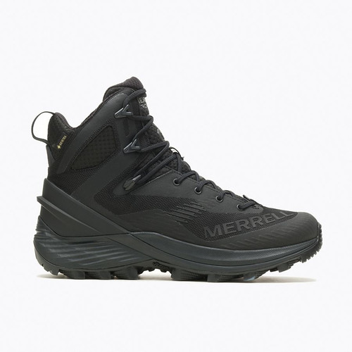 Men's Rogue Tactical GORE-TEX®(BLACK)
• GORE-TEX® waterproof membrane, exceptional breathability and waterproof performance
• Breathable mesh and TPU upper
• Metal Hook and 100% recycled laces and webbing
• Bellows tongue keeps out debris
• Protective and abrasion resistant rubber toe cap
• 100% recycled breathable mesh lining
• 100% recycled mesh footbed cover
• Cleansport NXT™ treated for natural odor control
• Removable PU footbed
• Rock plate for protection
• FloatPro™ Foam midsole for lightweight comfort that lasts
• Vibram® TC5+ outsole provides exceptional traction for outdoor multi-sport activities, formulated exclusively for Merrell
• Vibram® traction lugs specifically designed to increase traction and shed debris with each step
• Stack Height: 28.5-20.5mm
• Drop: 8mm
• Lug: 5mm
• 1 lbs-8.7oz/700g