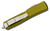 Microtech 121-10OD Ultratech AUTO OTF 3.46" Stonewashed Drop Point Plain Blade, OD Green Aluminum Handles