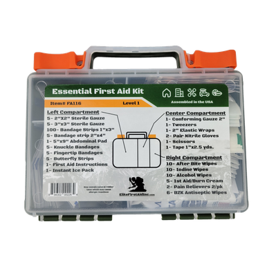 Essential First Aid Kit - Level 1 - Top Brass Tactical