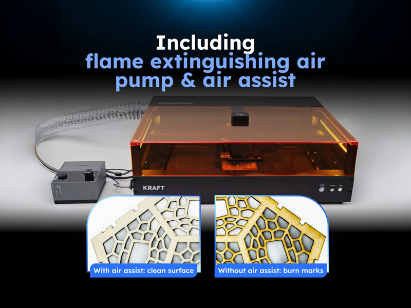 AtomStack Kraft Dual Laser Cutter - 20 W Diode + 1.2 W IR 