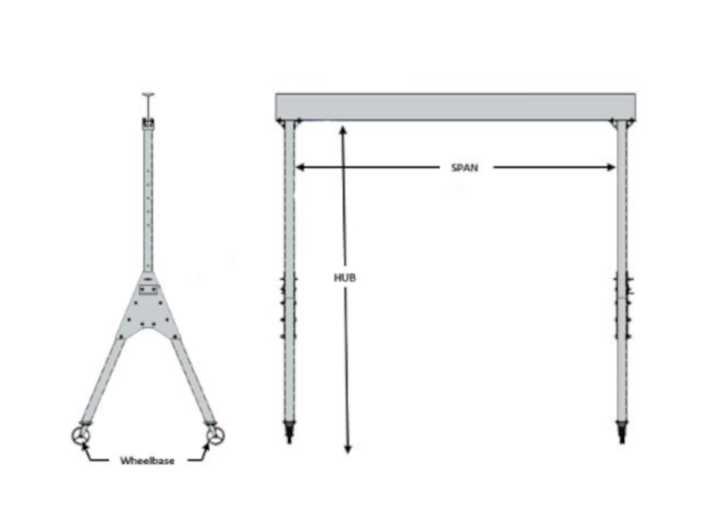 All Lift Adjustable Height Aluminum Gantry Crane, 1/2 Ton