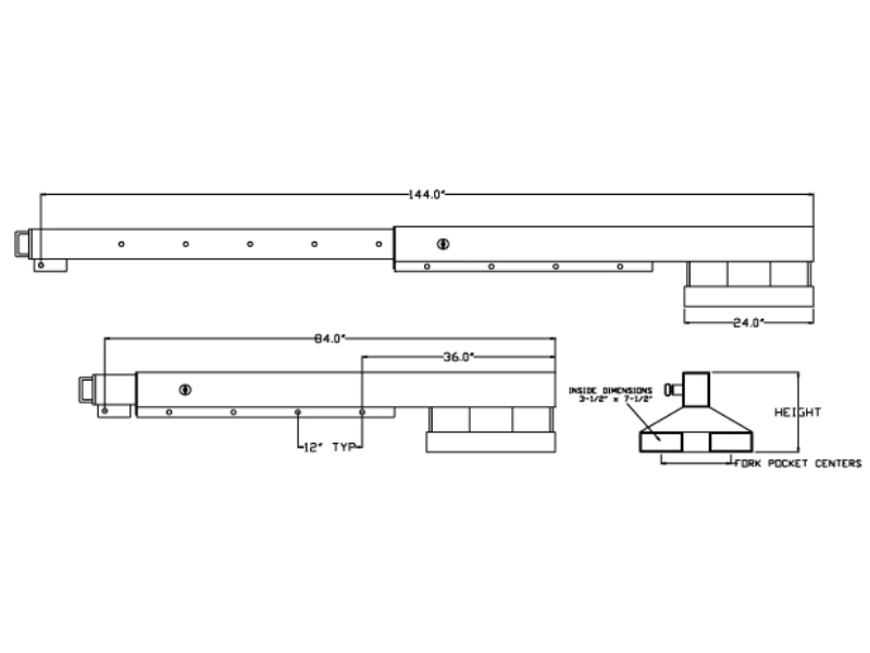 All Lift Telescoping Forklift Jib Boom, 3 Ton 