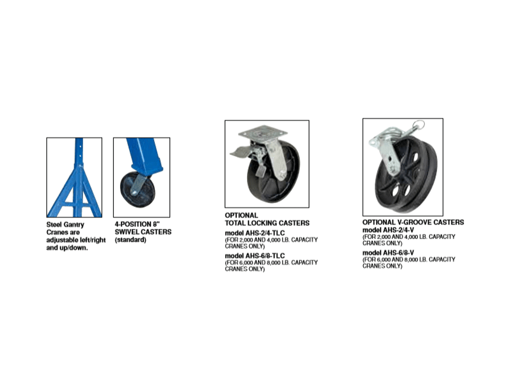 vestil adjustable steel gantry crane options