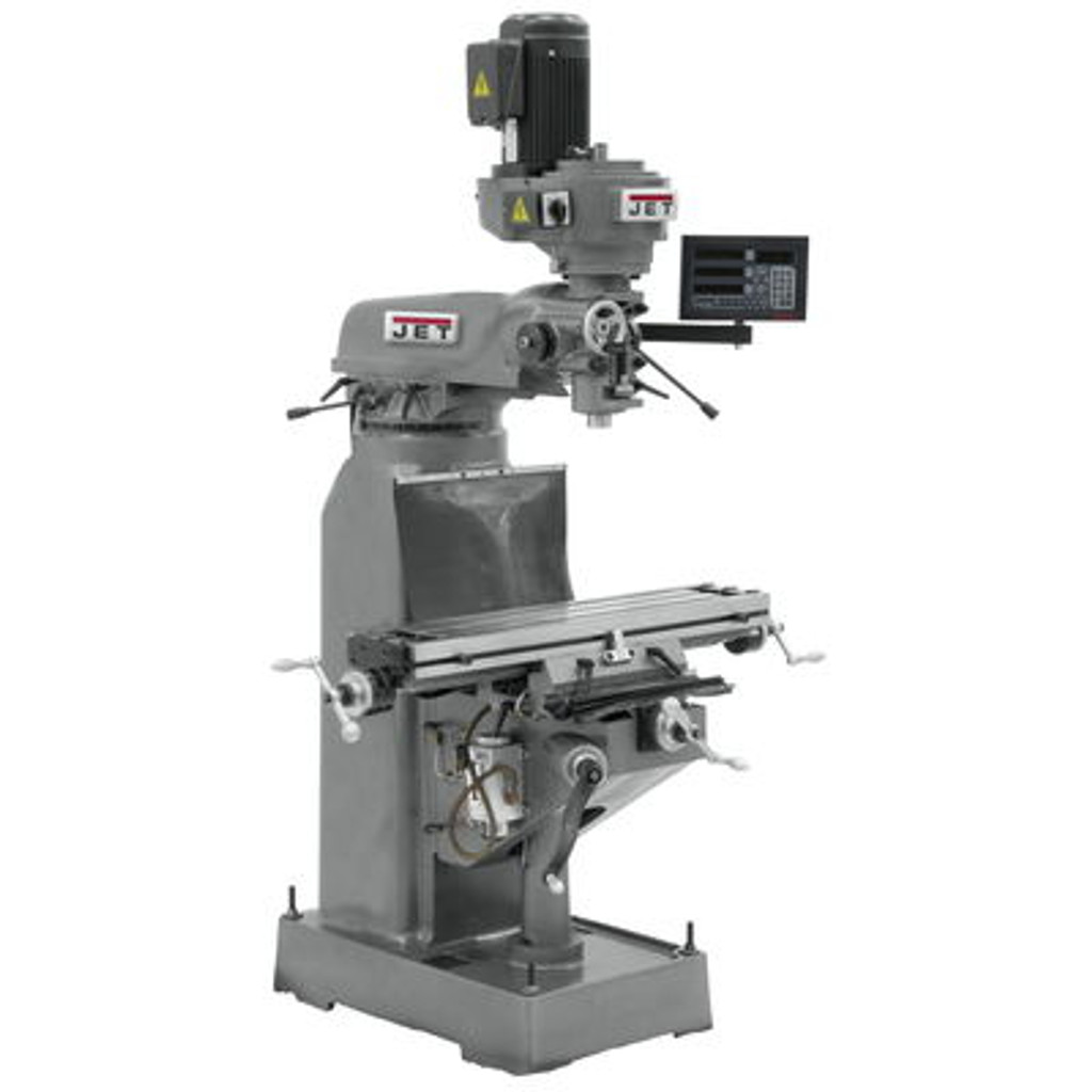 JET JVM-836-1 Mill With 3-Axis Newall DP700 DRO (Quill) and X-Axis Powerfeed #691177