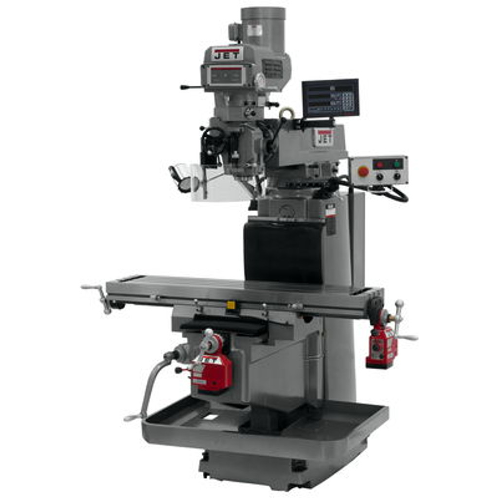 JET JTM-1254RVS Mill With Newall DP700 3-Axis DRO (Knee), X & Y Powerfeeds #698134