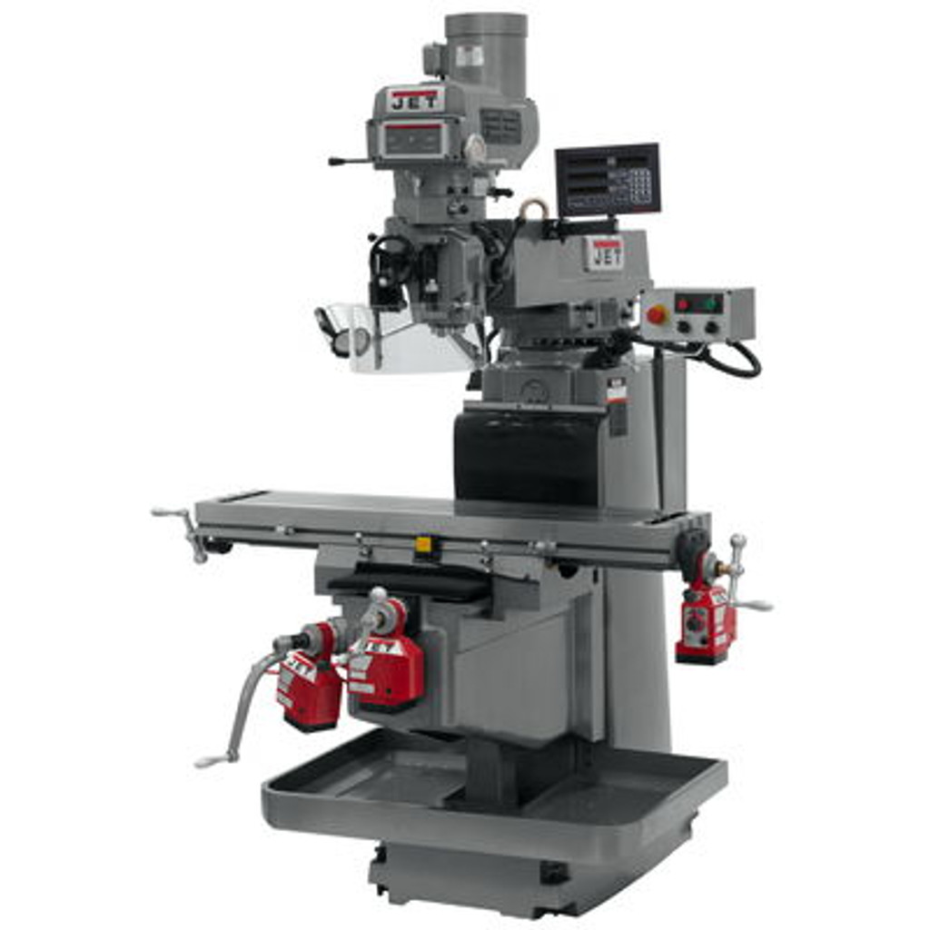 JET JTM-1254RVS Mill With Newall DP700 3-Axis DRO (Knee), X, Y & Z Powerfeeds #698136