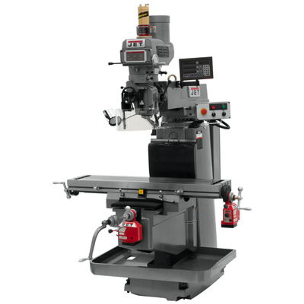 JET JTM-1254RVS Mill With Newall DP700 3-Axis DRO (Quill), X & Y Powerfeeds & Air Power Drawbar #698141