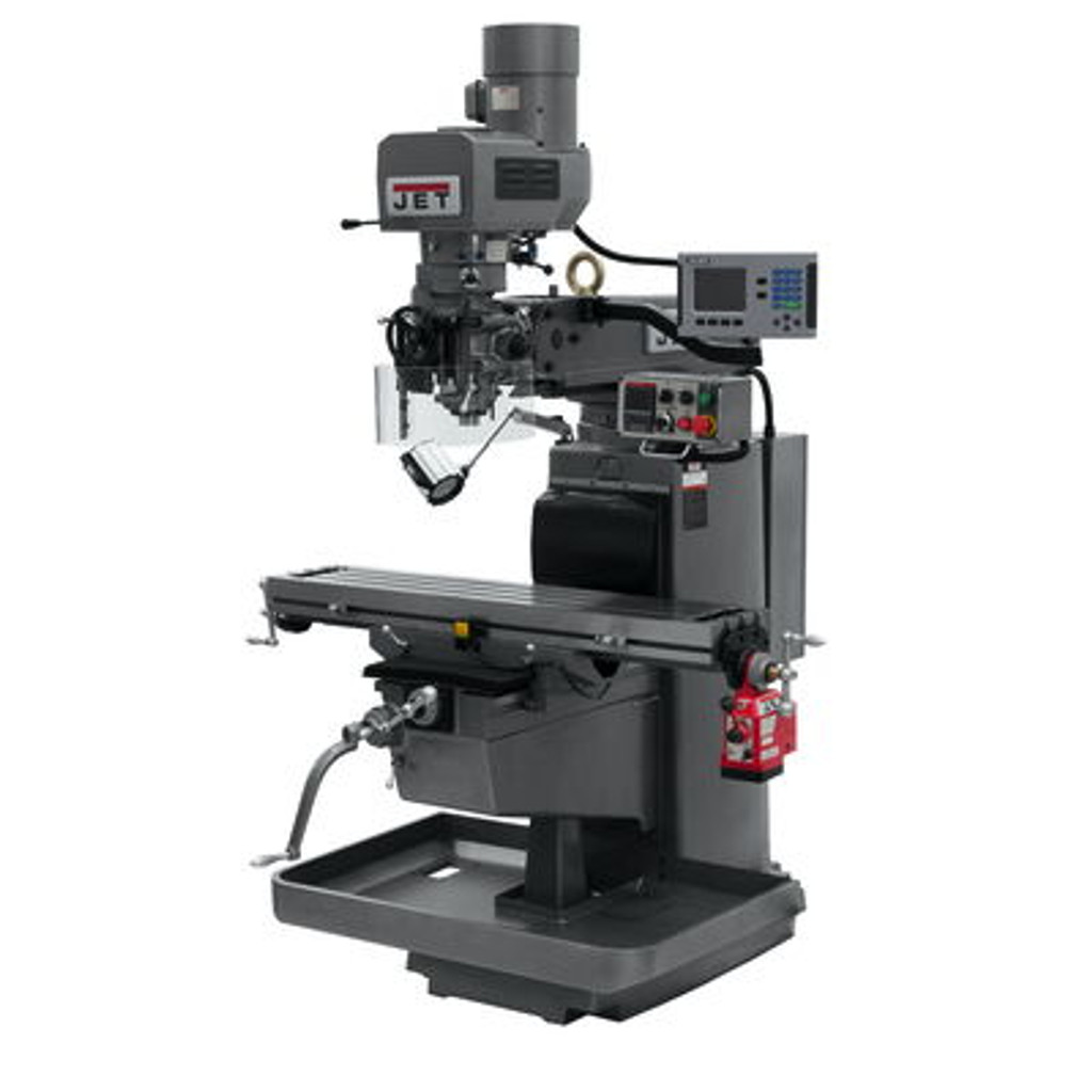 JET JTM-1050EVS2/230 Mill With 3-Axis Acu-Rite 203 DRO (Knee) With X-Axis Powerfeed #690624