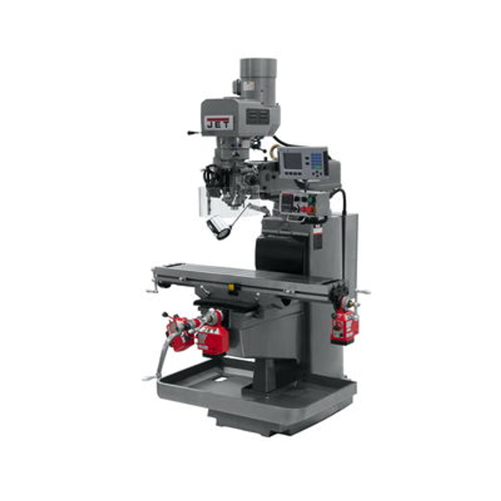 JET JTM-1050EVS2/230 Mill With 3-Axis Acu-Rite 203 DRO (Knee) With X, Y and Z-Axis Powerfeeds #690628