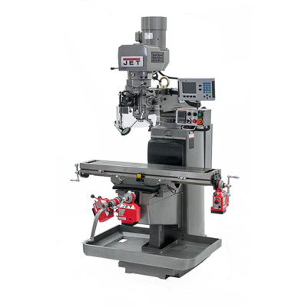 JET JTM-1050EVS2/230 Mill With 3-Axis Acu-Rite 303 DRO (Knee) With X, Y and Z-Axis Powerfeeds and Air P #690680