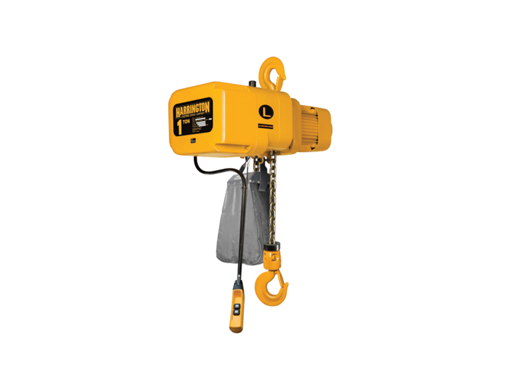 1/8 - 5 Ton Harrington NER 3-Phase Single Speed Electric Chain Hoist, Hook Mounted