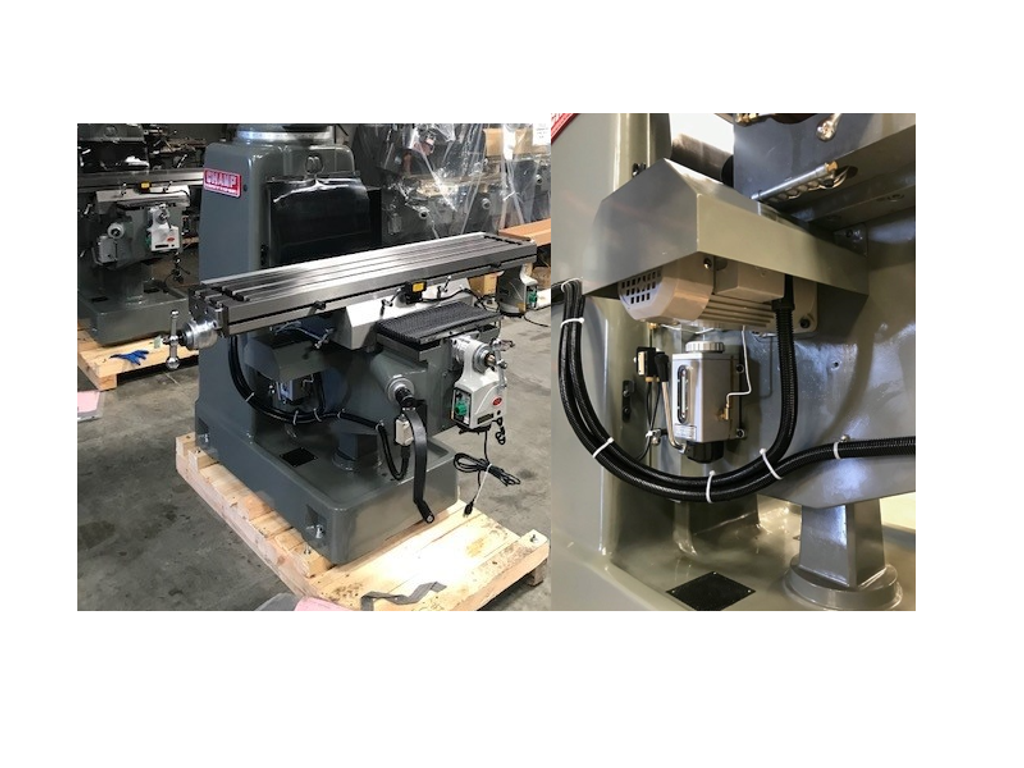 WEBB CHAMP 4-EVS-XL-HC CNC Knee Mill with 3-Axis Siemens 828D CNC, EVS, Power Drawbar, Powered Knee with W Scale, 10" x 54" Table (18" x 38" Travel), R8