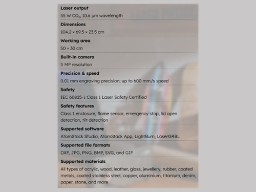 AtomStack Hurricane Laser Cutter - 55 W CO₂