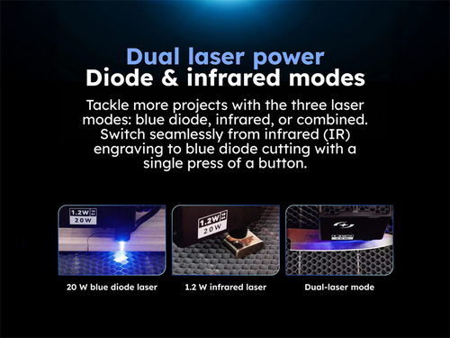 AtomStack Kraft Dual Laser Cutter - 20 W Diode + 1.2 W IR 