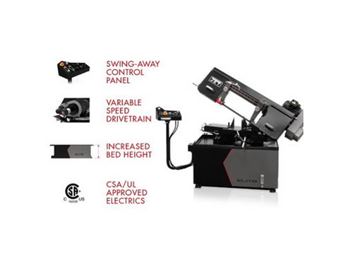 Jet EHB-1018VM, Elite 10" x 18" Semi-Automatic Variable Speed Dual Mitering Bandsaw w/ Hydraulic Vise, JT9-891080