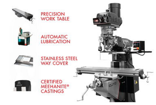 Jet ETM-949VS, Elite 9" x 49" Vertical Milling Machine, 230V, 3PH